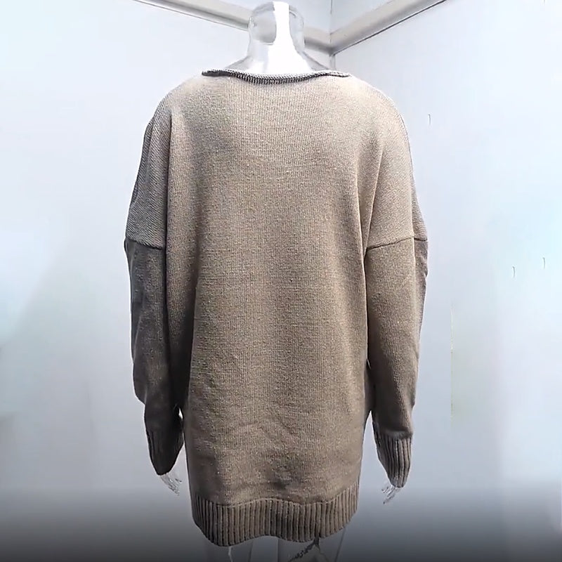 Criss Cross V-Neck Cozy Fall Sweater